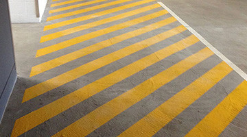 Warehouse yellow line marking