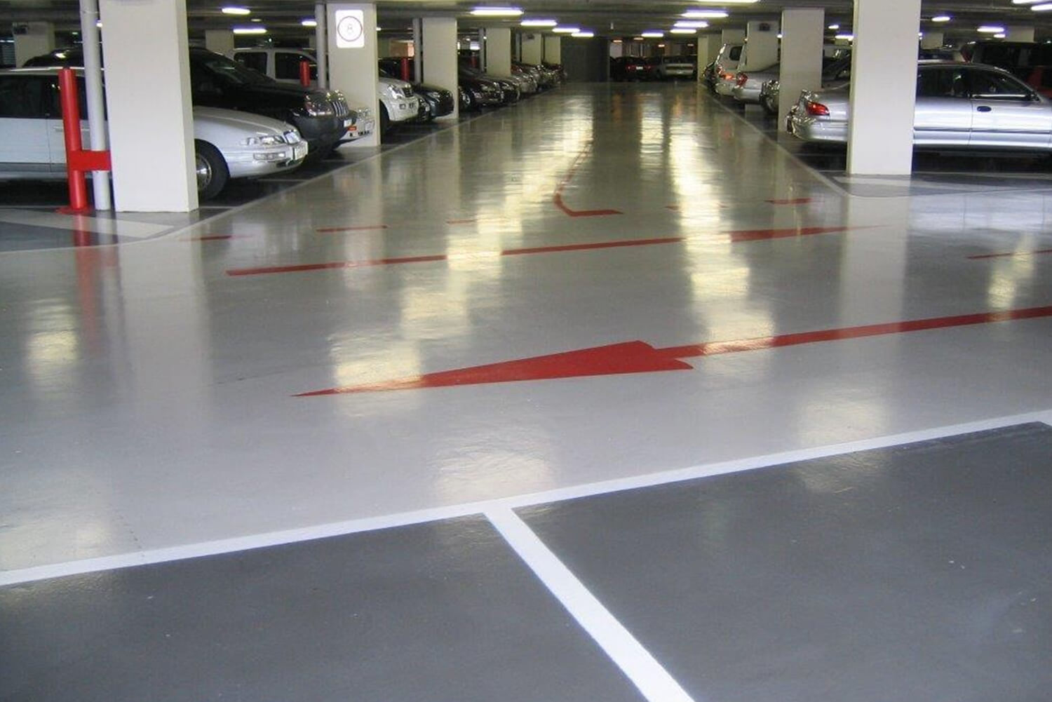 concreted parking lot rhino floor