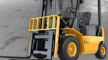 forklift with enamel topcoats