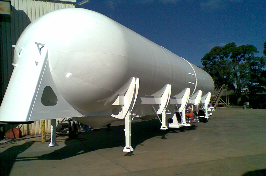 A Large Tank coated with white Wagon paints coating system paint